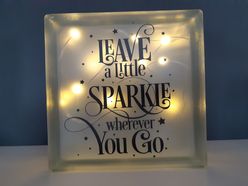 Glasblok "Leave a little sparkle wherever you go"